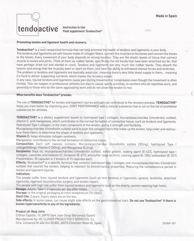 Viên uống Tendoactive Bioiberica bổ sung dưỡng chất nuôi dưỡng gân và dây chằng (2 vỉ x 15 viên)