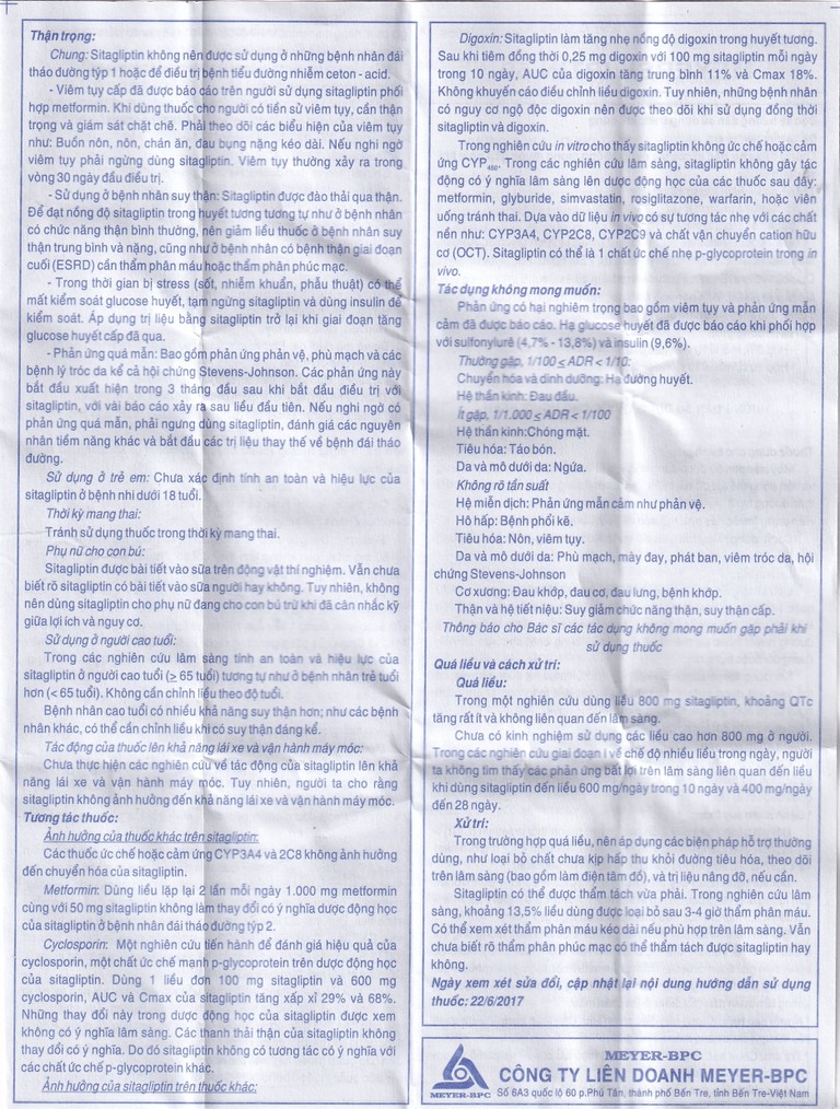 Viên nén Meyersiliptin 50 Meyer - BPC hỗ trợ chế độ ăn kiêng, kiểm soát đường huyết (3 vỉ x 10 viên)
