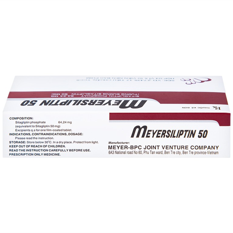 Viên nén Meyersiliptin 50 Meyer - BPC hỗ trợ chế độ ăn kiêng, kiểm soát đường huyết (3 vỉ x 10 viên)
