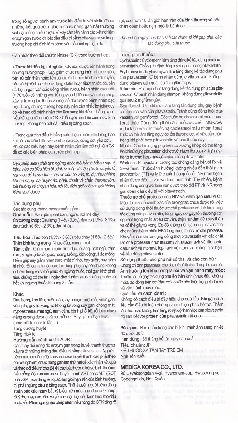 Thuốc Pitaterol Tablet 2mg Medical Korea giảm cholesterol toàn phần (3 vỉ x 10 viên)