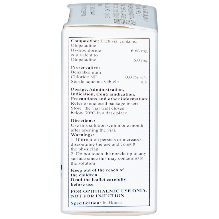 Thuốc nhỏ mắt Olopat OD 0.2% Ajanta điều trị tình trạng ngứa mắt kết hợp với viêm kết mạc dị ứng (3ml)