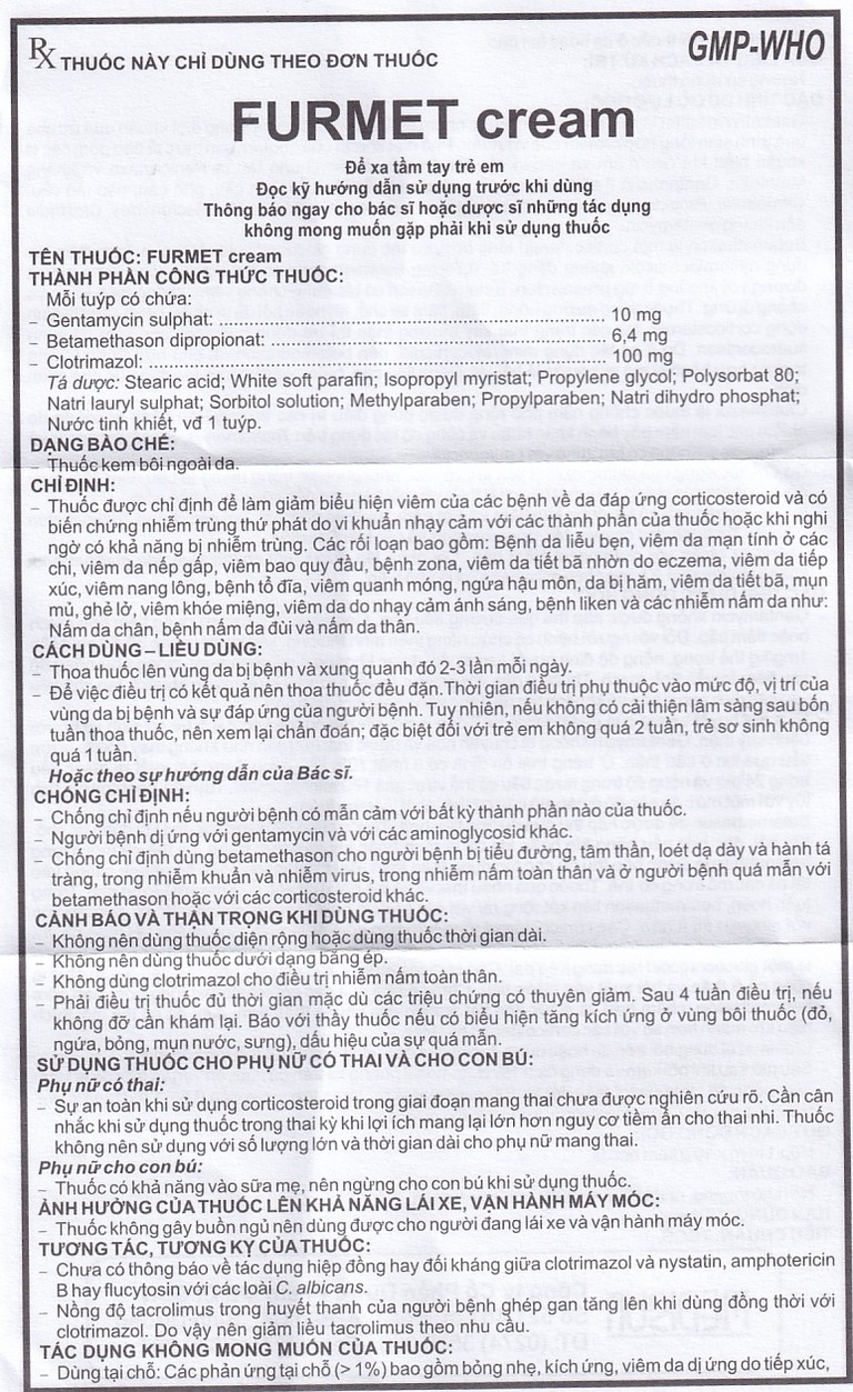 Thuốc bôi Furmet Cream Medisun hỗ trợ điều trị nhiễm trùng da (10g)