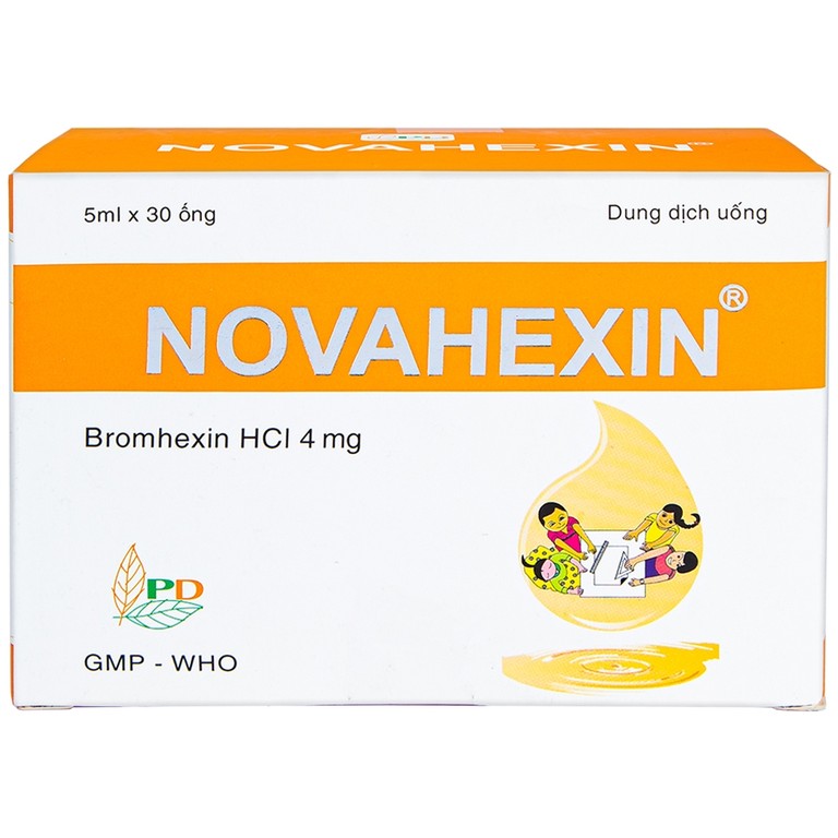 Dung dịch uống Novahexin 4mg Phương Đông điều trị rối loạn tiết dịch phế quản (30 ống x 5ml)