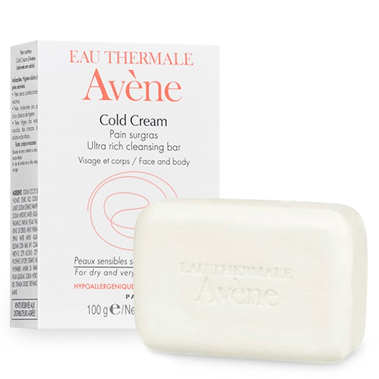 Thanh kem rửa mặt và tắm Avène Cold Cream Ultra Rich Cleansing Bar dành cho da nhạy cảm (100g)
