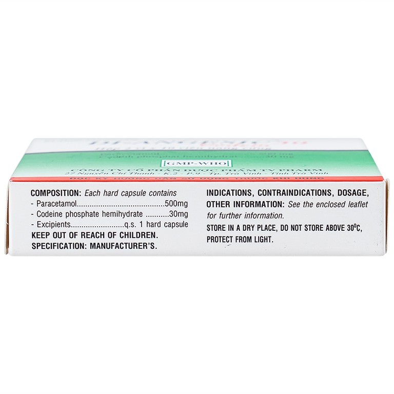 Thuốc Di-Angesic 30 Codein giảm đau cấp tính mức độ trung bình (2 vỉ x 10 viên)