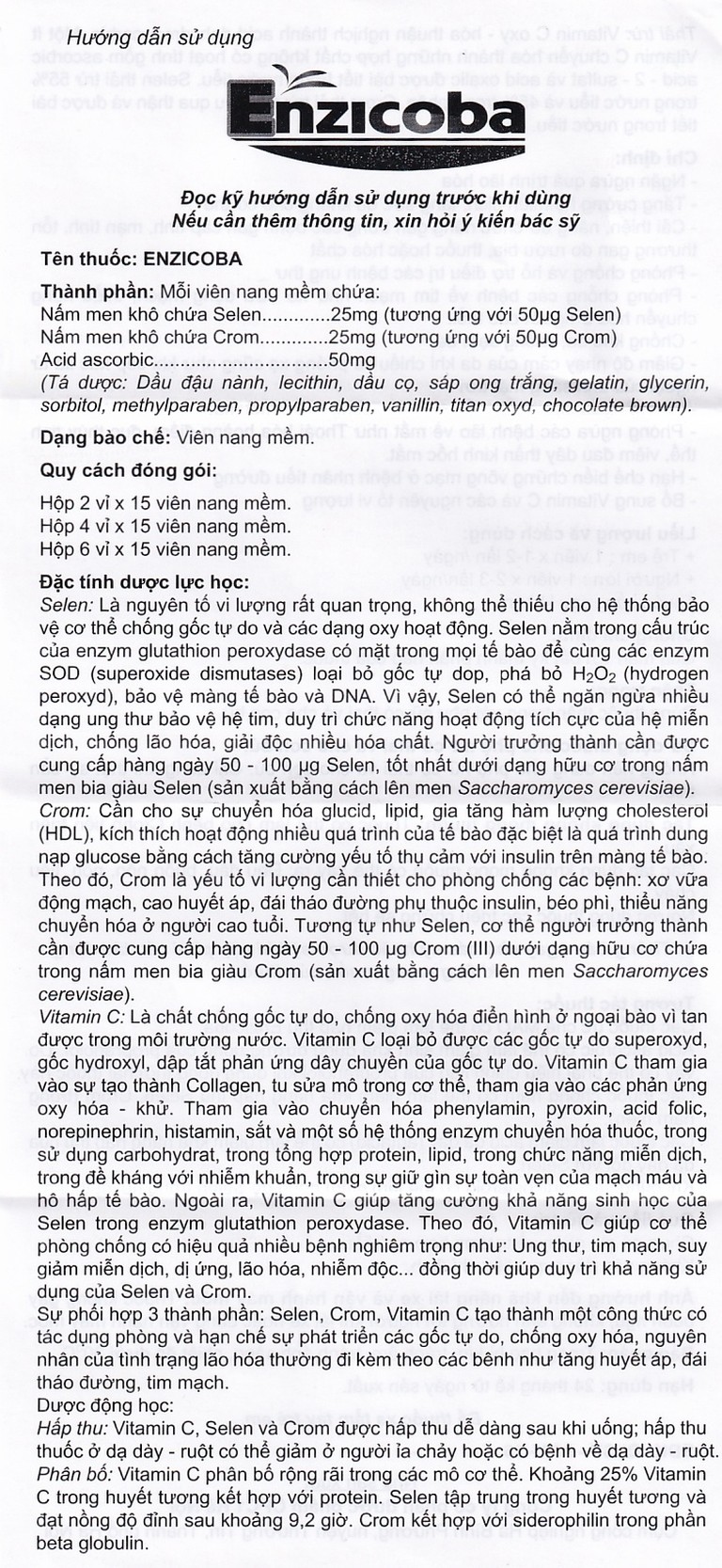 Thuốc Enzicoba CPC1 ngăn ngừa quá trình lão hóa, tăng đề kháng (4 vỉ x 15 viên)