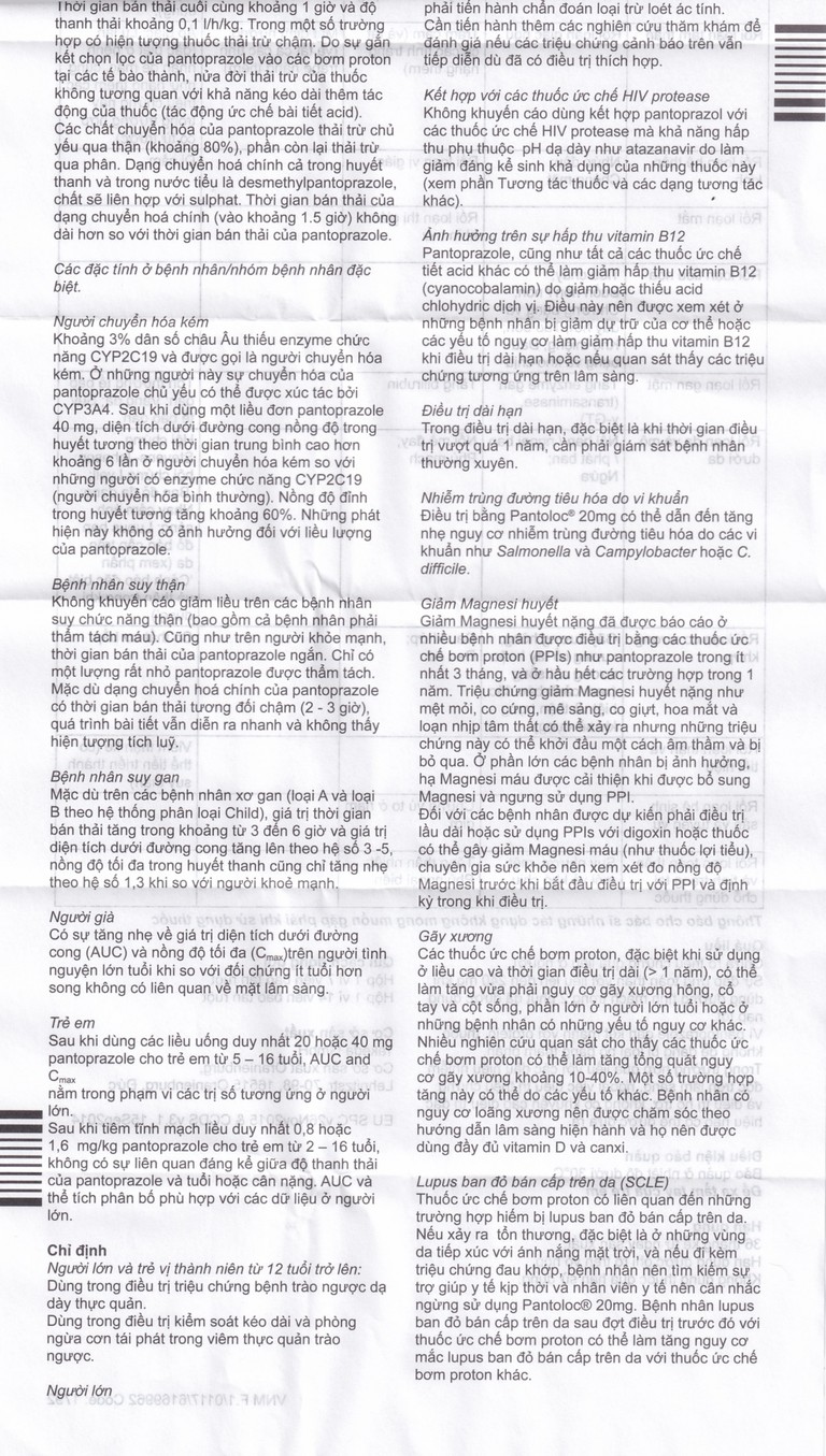 Viên nén Pantoloc 20mg Takeda điều trị trào ngược dạ dày thực quản (1 vỉ x 14 viên)