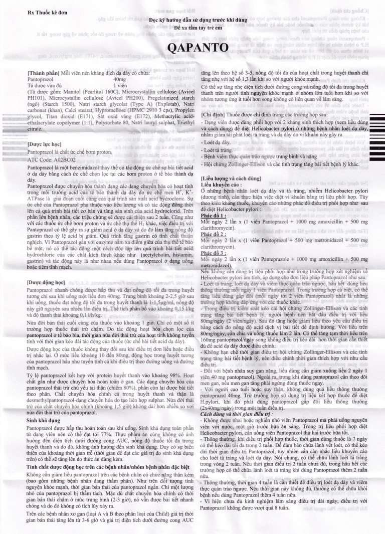 Thuốc Qapanto Atlantic giảm tái phát loét tá tràng, dạ dày (6 vỉ x 10 viên)