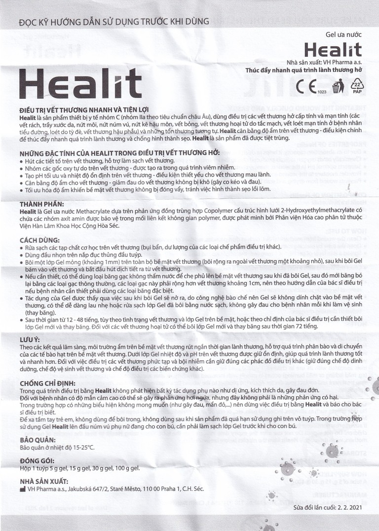 Gel Healit VHPharma thúc đẩy nhanh quá trình lành vết thương hở (5g)