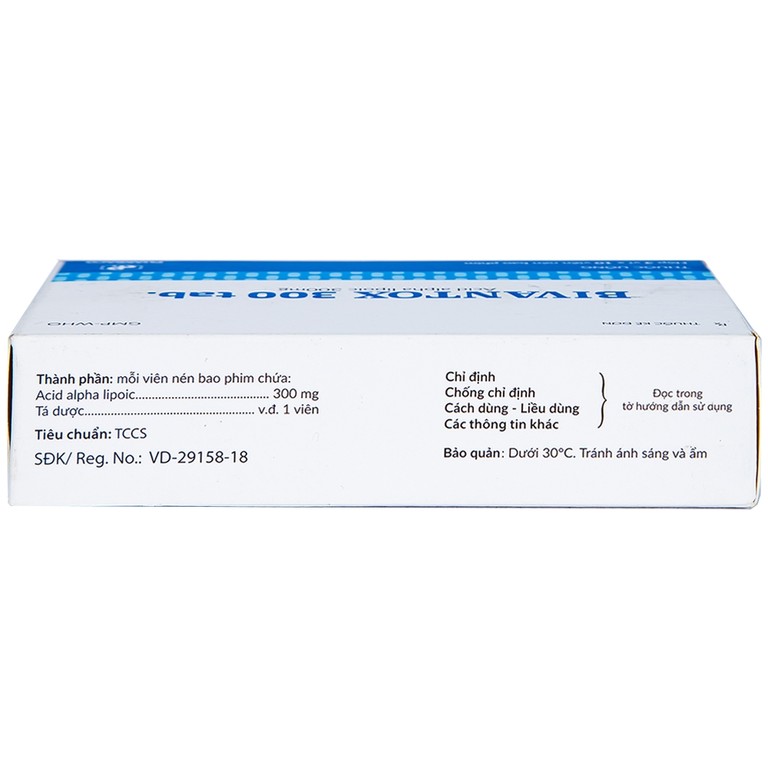 Thuốc uống Bivantox 300 Pharbaco hỗ trợ điều trị rối loạn cảm giác ở những bệnh nhân đái tháo đường (3 vỉ x 10 viên)