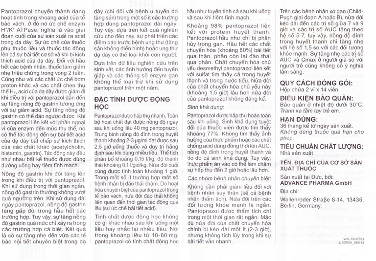 Viên nén Panto-Denk 40 điều trị loét tá tràng, loét dạ dày (2 vỉ x 14 viên)