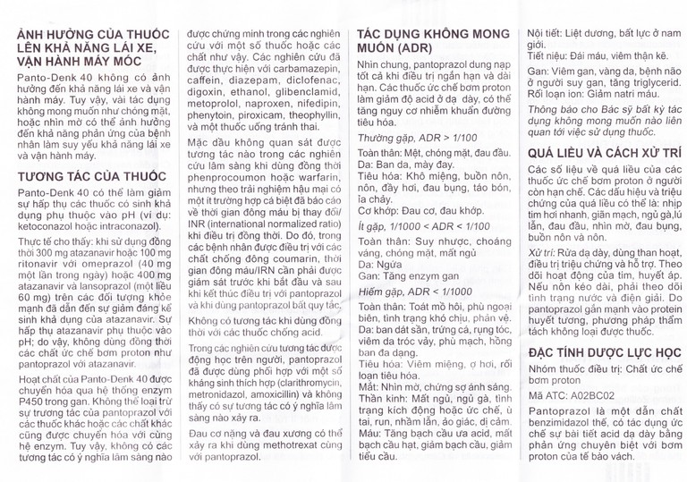 Viên nén Panto-Denk 40 điều trị loét tá tràng, loét dạ dày (2 vỉ x 14 viên)