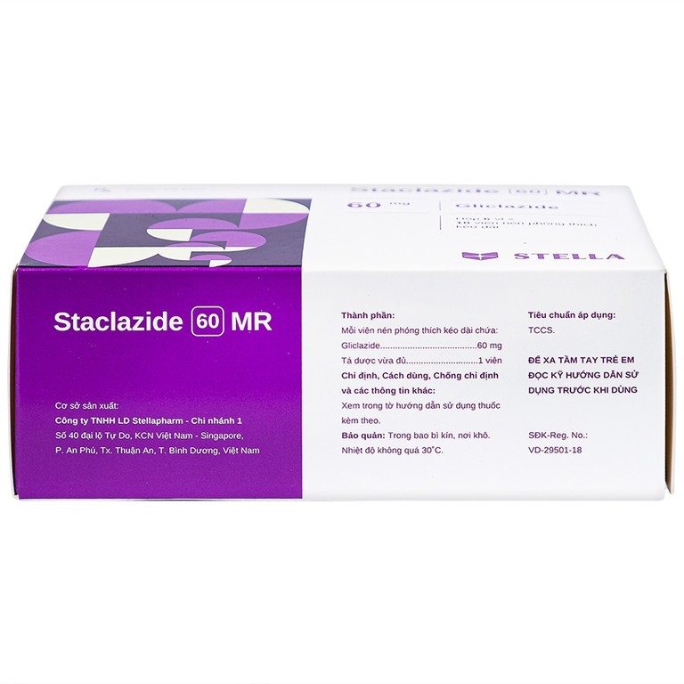 Thuốc Staclazide 60 MR Stella điều trị đái tháo đường típ 2 (6 vỉ x 10 viên)