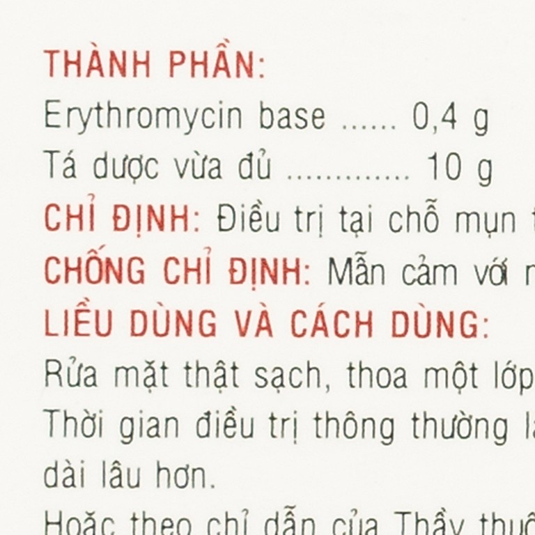 Gel bôi da Medskin Ery DHG Pharma điều trị mụn trứng cá, mụn nhọt, mủ (10g)