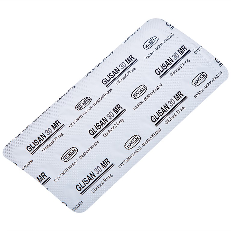 Thuốc Glisan 30 MR Hasan điều trị đái tháo đường típ 2 (10 vỉ x 30 viên)