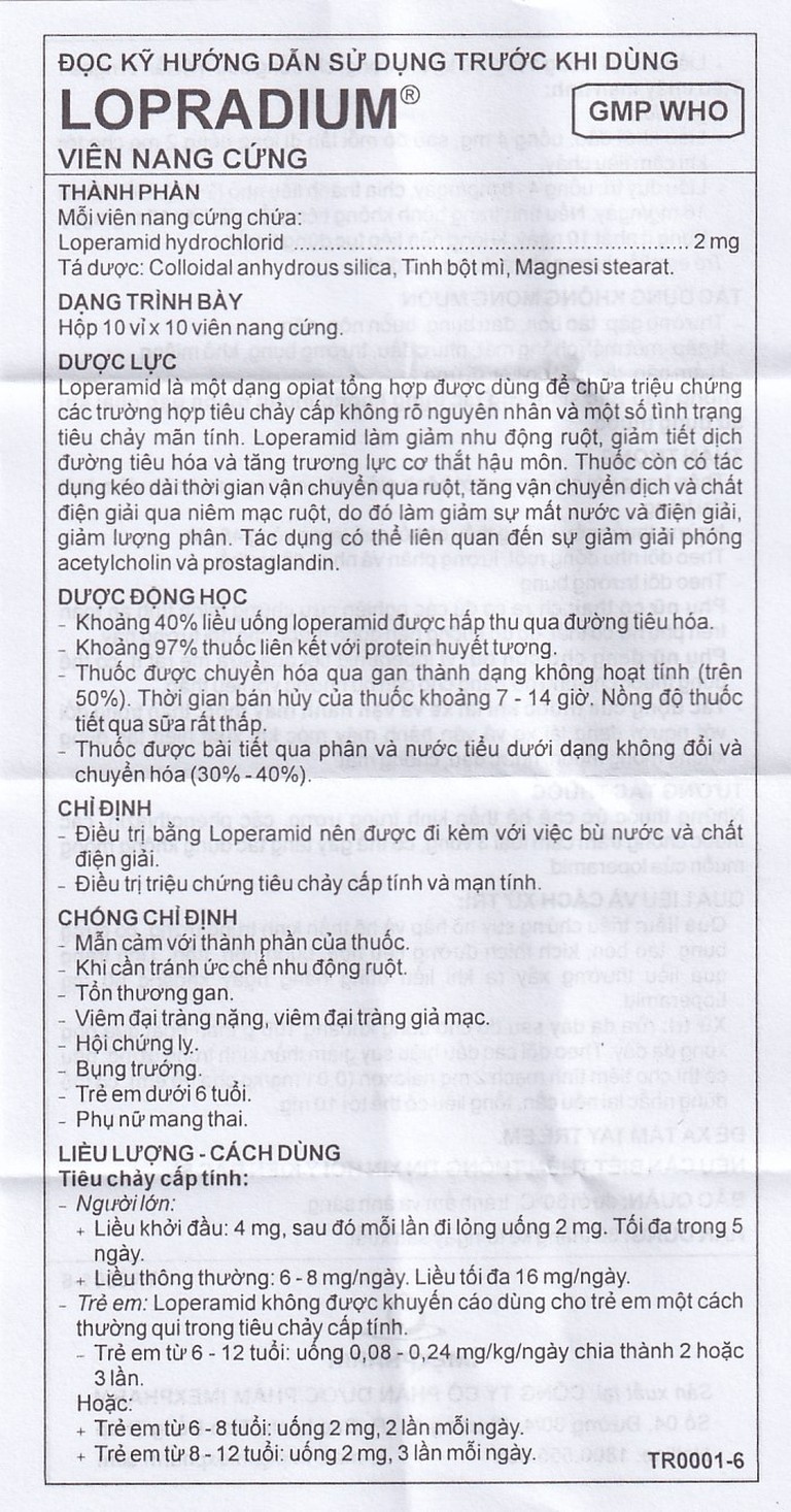 Viên nang cứng Lopradium 2mg Imexpharm điều trị tiêu chảy cấp, bù nước và chất điện giải (10 vỉ x 10 viên) 