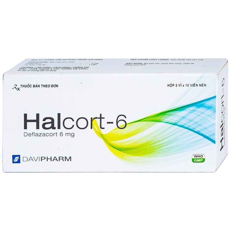 Thuốc Halcort-6 Davipharm kháng viêm, trị viêm khớp dạng thấp, điều trị sốc phản vệ, hen (3 vỉ x 10 viên)