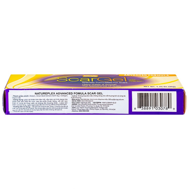 Gel bôi Natureplex Scargel hỗ trợ làm mờ vết sẹo, dưỡng ẩm da (35g)