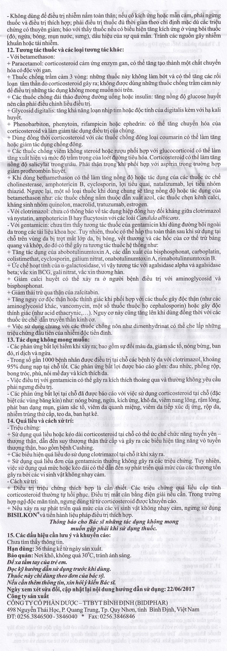 Kem bôi da Bisilkon Bidiphar điều trị các bệnh lý da, nhiễm trùng do vi khuẩn (10g)