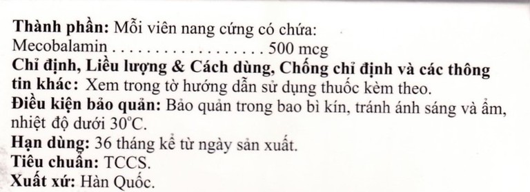 Thuốc Conpramin 500mcg Arlico điều trị bệnh lý thần kinh ngoại biên (10 vỉ x 10 viên)