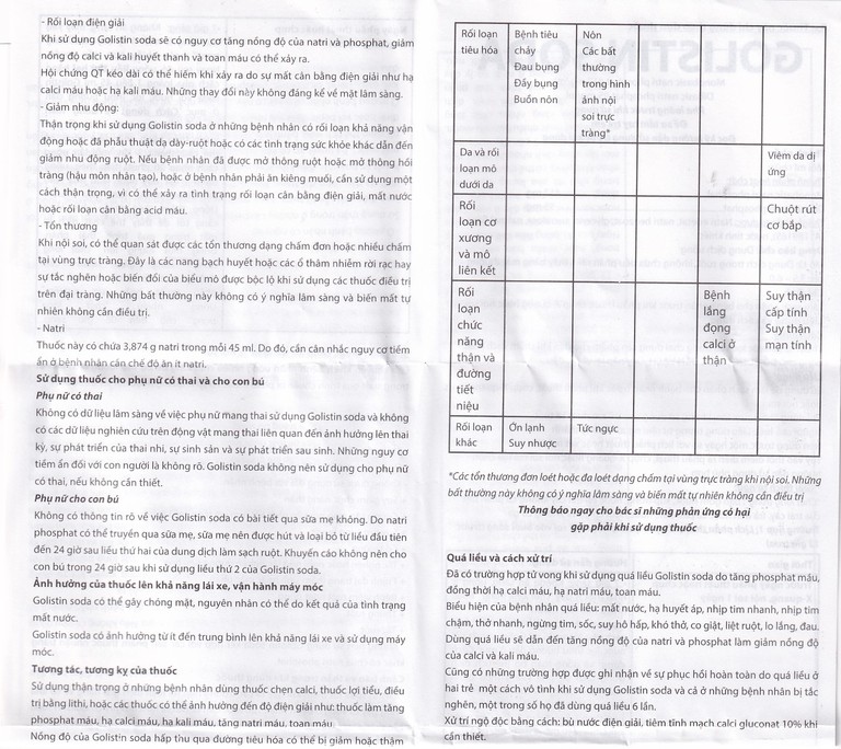 Dung dịch Golistin-Soda CPC1 làm sạch phân trước khi phẫu thuật, chụp X-quang, nội soi (45ml)