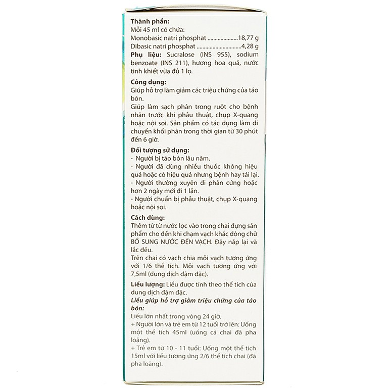 Dung dịch Golistin-Soda CPC1 làm sạch phân trước khi phẫu thuật, chụp X-quang, nội soi (45ml)