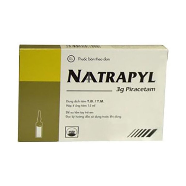 Dung dịch tiêm Naatrapyl 3g Pymepharco điều trị di chứng tai biến mạch máu não (4 ống x 15ml)