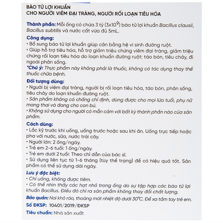 Dung dịch LiveSpo Colon bổ sung vi sinh vật có lợi, kích thích và tăng cường tiêu hóa (20 ống x 5ml)