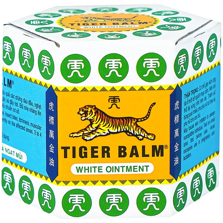 Thuốc mỡ Tiger Balm White Ointment Haw Par giảm đau đầu và ngạt mũi (19,4g)