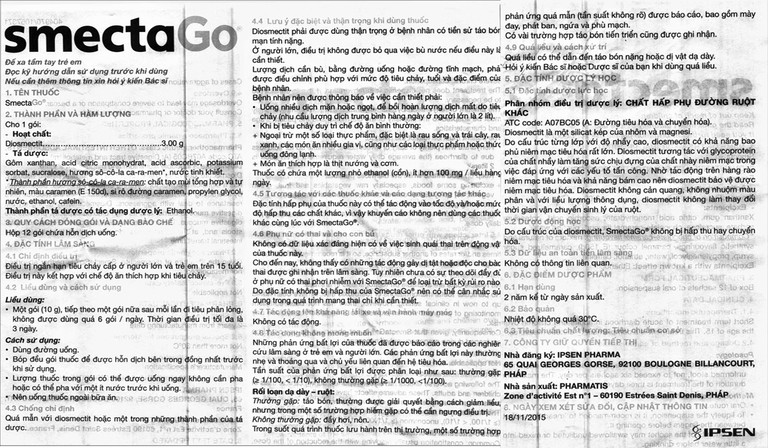 Thuốc SmectaGo hương sô-cô-la ca-ra-men điều trị tiêu chảy cấp (12 gói x 10g)