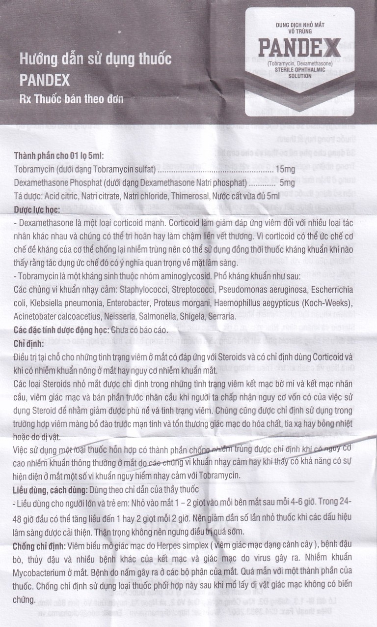 Thuốc nhỏ mắt Pandex DK Pharma điều trị viêm mắt (5ml)