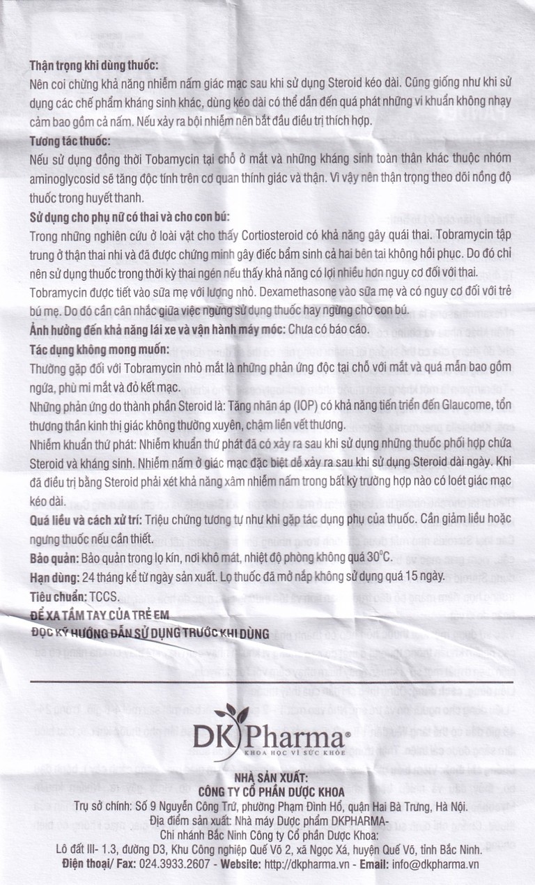 Thuốc nhỏ mắt Pandex DK Pharma điều trị viêm mắt (5ml)