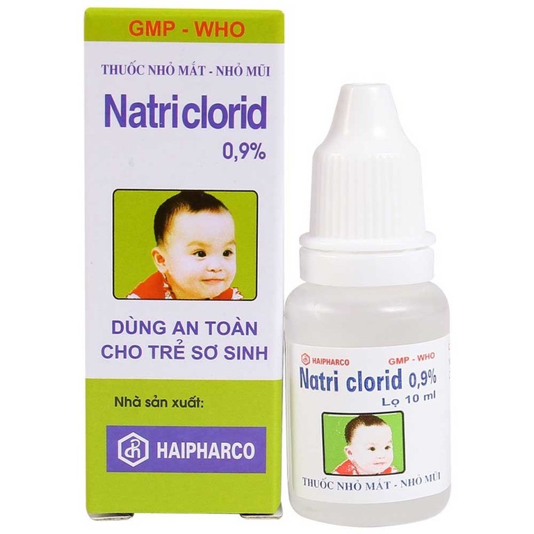 Thuốc nhỏ mắt, nhỏ mũi Natri Clorid 0.9% Haipharco giảm khô mắt, nghẹt mũi, sổ mũi (10ml)