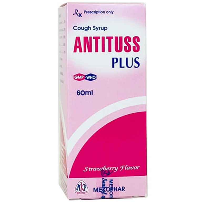 Siro ho Antituss Plus Mekophar vị dâu hỗ trợ giảm ho (60ml)