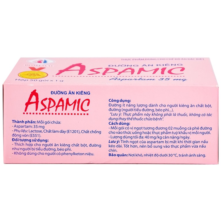 Đường Ăn Kiêng Aspamic Domesco (50 gói)