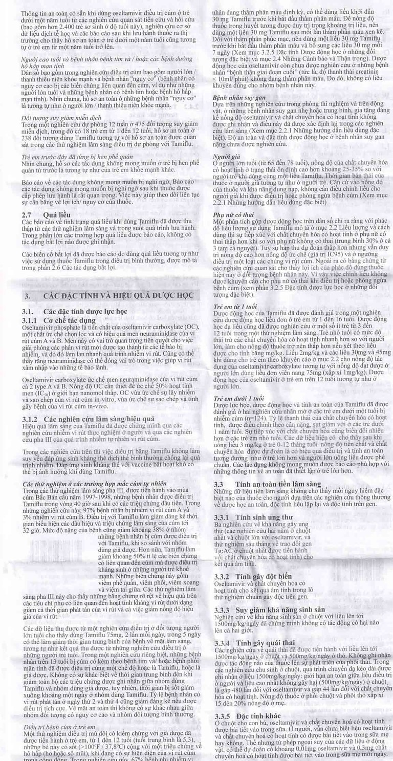 Thuốc Tamiflu Roche điều trị bệnh cúm (1 vỉ x 10 viên)