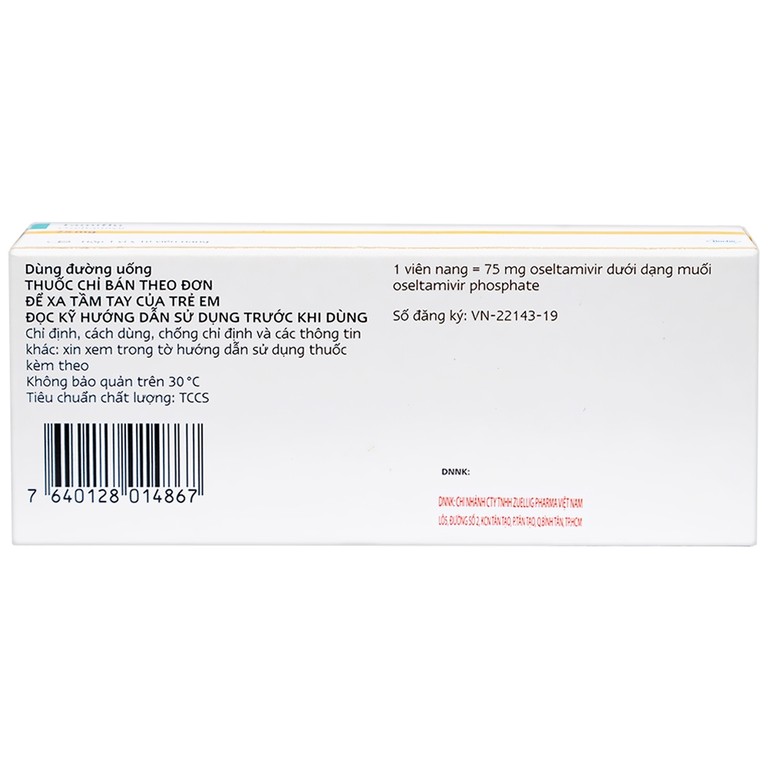 Thuốc Tamiflu Roche điều trị bệnh cúm (1 vỉ x 10 viên)