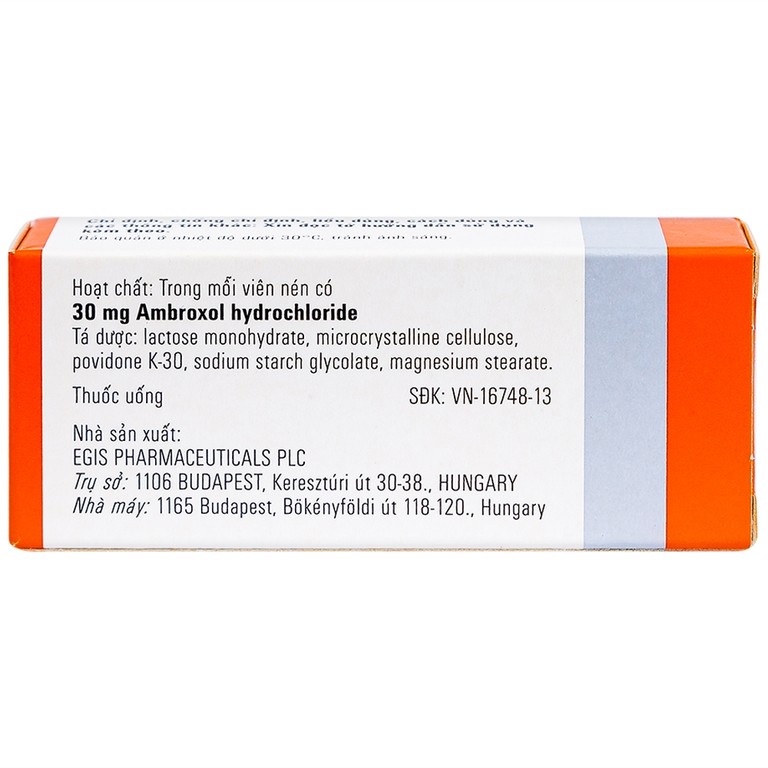 Thuốc Halixol 30mg Egis Pharma điều trị hen phế quản và viêm phế quản (2 vỉ x 10 viên)