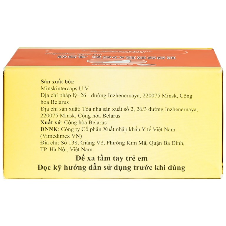 Thuốc Esserose 450 Minskintercaps cải thiện các triệu chứng bệnh lý gan (5 vỉ x 10 viên)