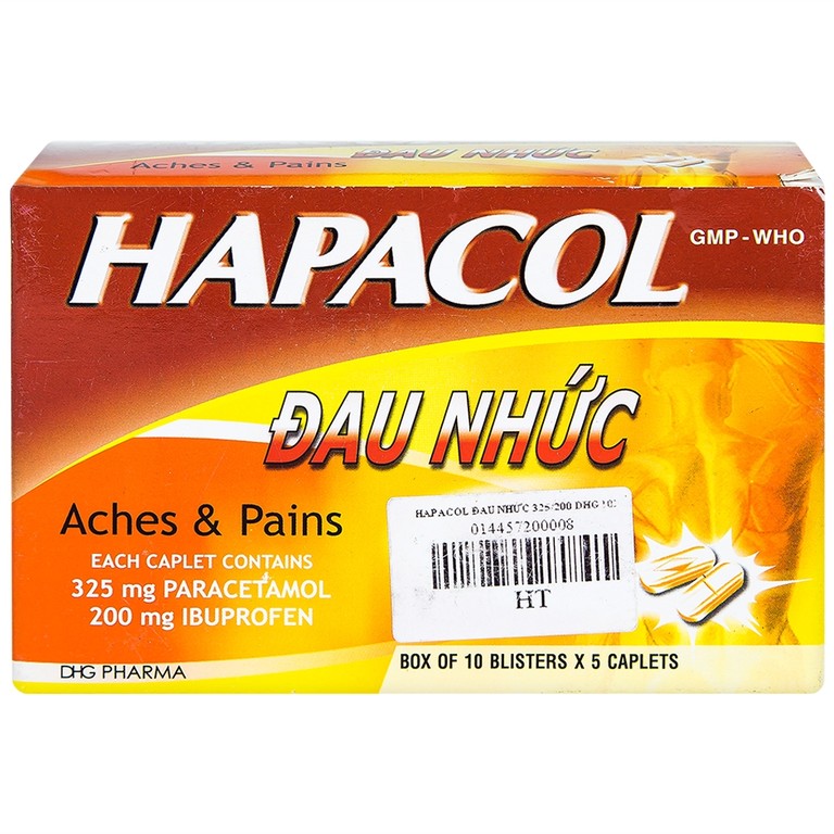 Thuốc Hapacol Đau Nhức DHG giảm đau, kháng viêm (10 vỉ x 5 viên)