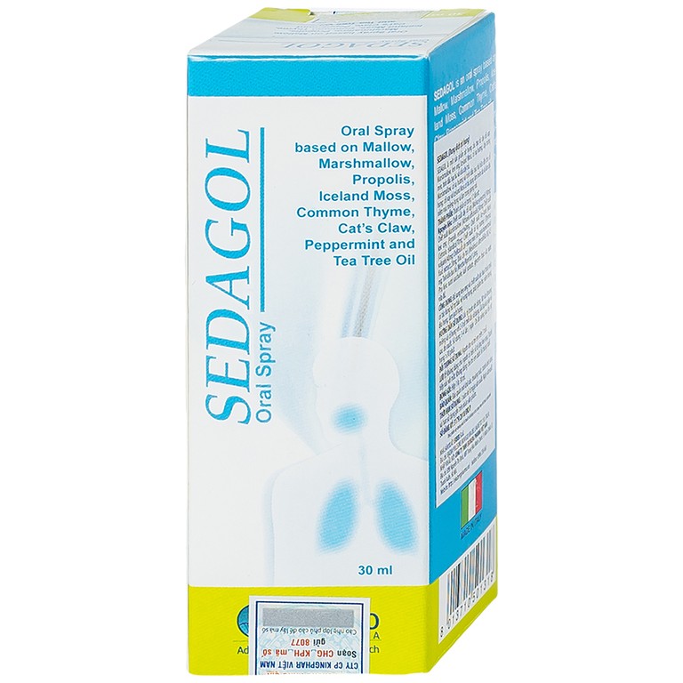 Dung dịch xịt họng Sedagol Pro-Bio hỗ trợ bảo vệ vùng họng, giảm ho, viêm họng, dịu họng (30ml)