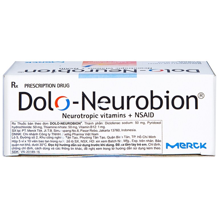 Thuốc Dolo-Neurobion Merck giảm đau khớp, phong thấp (5 vỉ x 10 viên)