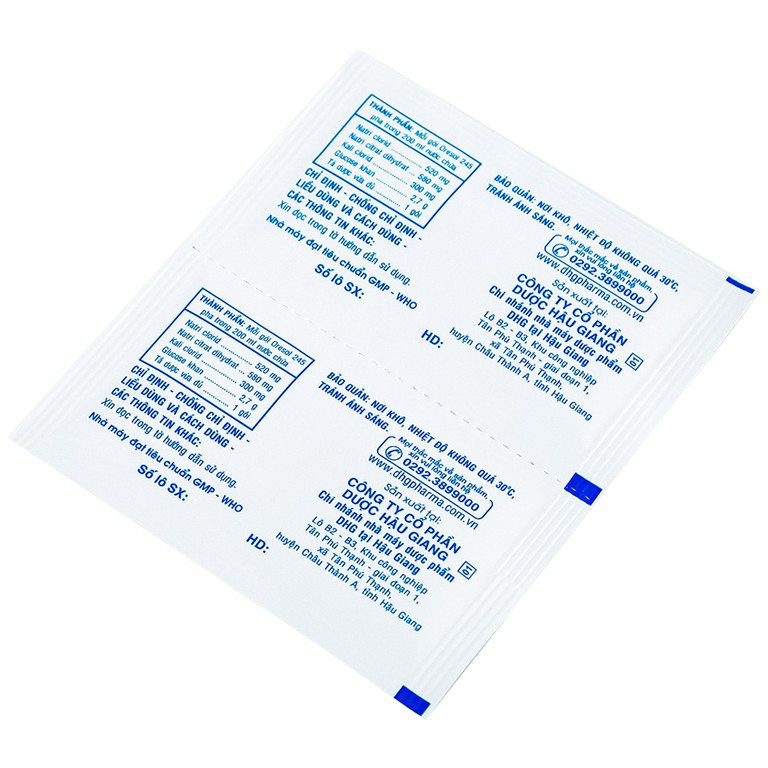 Bột pha uống Oresol 245 DHG Pharma bù nước, bổ sung chất điện giải, điều trị mất nước do tiêu chảy (20 gói x 4.1g)