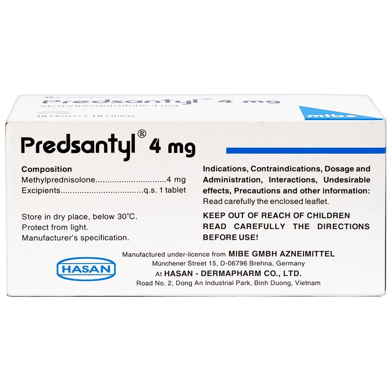 Thuốc Predsantyl 4mg Hasan kháng viêm và miễn dịch (10 vỉ x 10 viên)