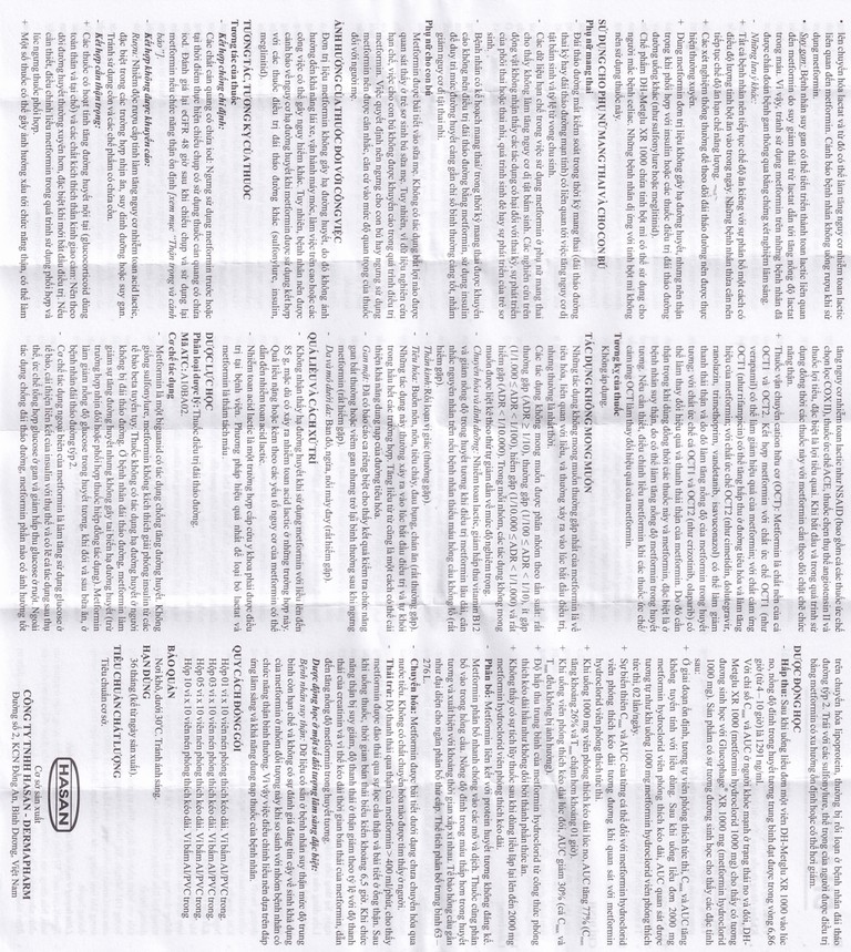 Thuốc DH-Metglu XR 1000 Hasan điều trị tiểu đường típ 2 (5 vỉ x 10 viên)