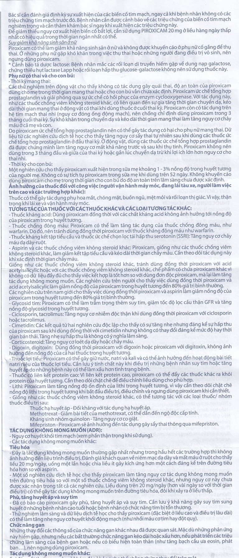 Viên nén Piroxicam 20mg Domesco giảm triệu chứng viêm khớp dạng thấp (3 vỉ x 10 viên)