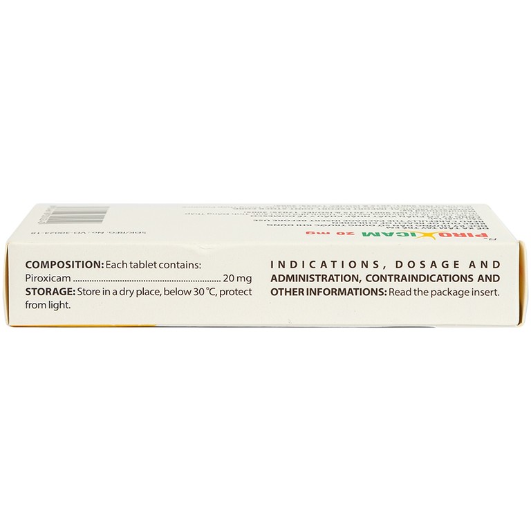 Viên nén Piroxicam 20mg Domesco giảm triệu chứng viêm khớp dạng thấp (3 vỉ x 10 viên)