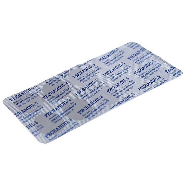 Viên nén Pecrandil 5 Hataphar ngăn ngừa và điều trị lâu dài đau thắt ngực (6 vỉ x 10 viên)