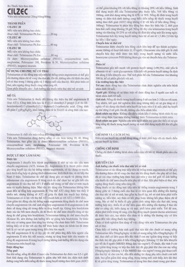 Thuốc Cilzec 20 MEGA We care điều trị cao huyết áp (3 vỉ x 10 viên)