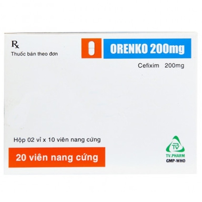 Thuốc Orenko 200mg TV.Pharm điều trị các chứng nhiễm khuẩn, viêm tai giữa, viêm họng (2 vỉ x 10 viên)